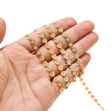1 Meter Stainles Steel Gold Handmade Drop Heart Sculptured round Disc Chains for Women Necklace Bracelet Anklet Making Supplies