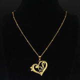 Aesthetic Music Note Heart of Treble Clef Stainless Steel Necklace for Women Men Gold Color Musical Chain Jewelry Collar N1135