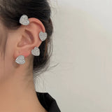 Gold Silver Color Metal Butterfly Ear Clips without Piercing for Women Sparkling Zircon Ear Cuff Clip Earrings Wedding Jewelry