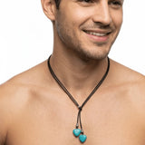 Boho Turquoise Double Layer Necklace Rope Necklace for Women