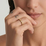 14K Gold Plated Heart Stackable Ring for Women, 925 Sterling Silver CZ Promise Ring, Hypoallergenic Lightweight Minimalist Band for Everyday Wear, Work, Party, Wedding, Date Night & Vacation, Trendy Jewelry Gift for Her Sizes 5/6/7/8/9