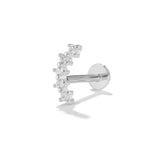 925 Sterling Silver 1PC Flat End Piercing Jewelry for Women Zircon Evil Eye Lightning Sphere Stud Earrings Labret Lip Ring
