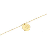 Minimalist Stainless Steel Pendant Necklace for Women Girls Gold Color Hammered Disc Dainty Necklaces Jewelry Wholesale