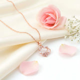 Rose Gold Tulip Zircon Necklace – Pendant for Women